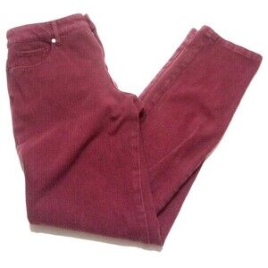 christopher & banks Women's Jeans Size 6 Average Plum Burgundy Tapered Leg Denim